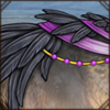 Feather Decor Back Piece [Gray and Purple]